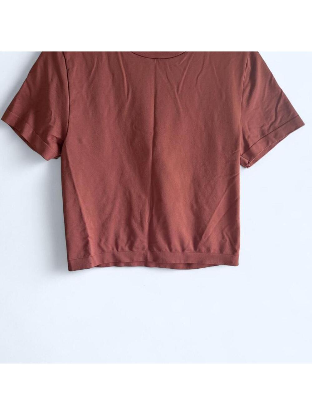 A New Day Women's Orange and Burgundy Crop-top